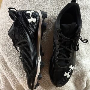 Under Armour Black and White High-Top Athletic Sneakers